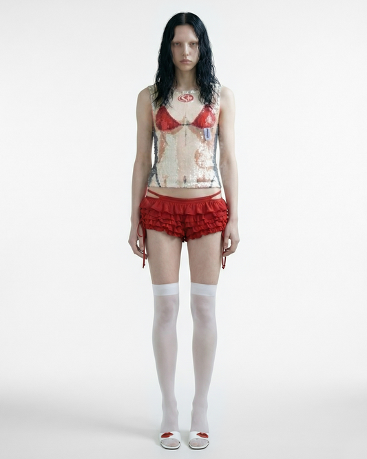 MINI SHORTS WITH RUFFLE DETAILS