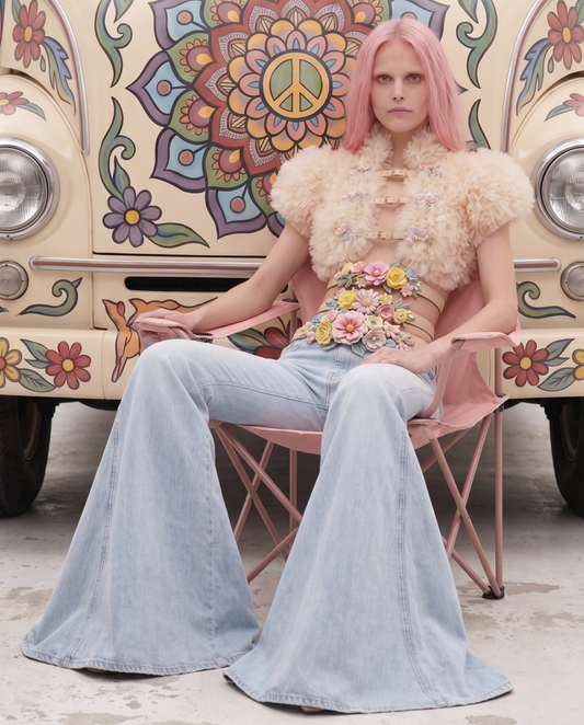 ULTRA FLARE LIGHT WASH DENIM PANTS