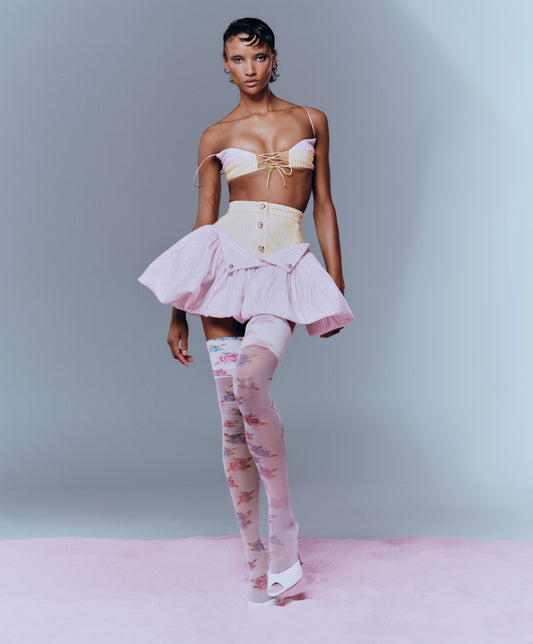 SEQUIN BRA WITH FRONT LACE UP