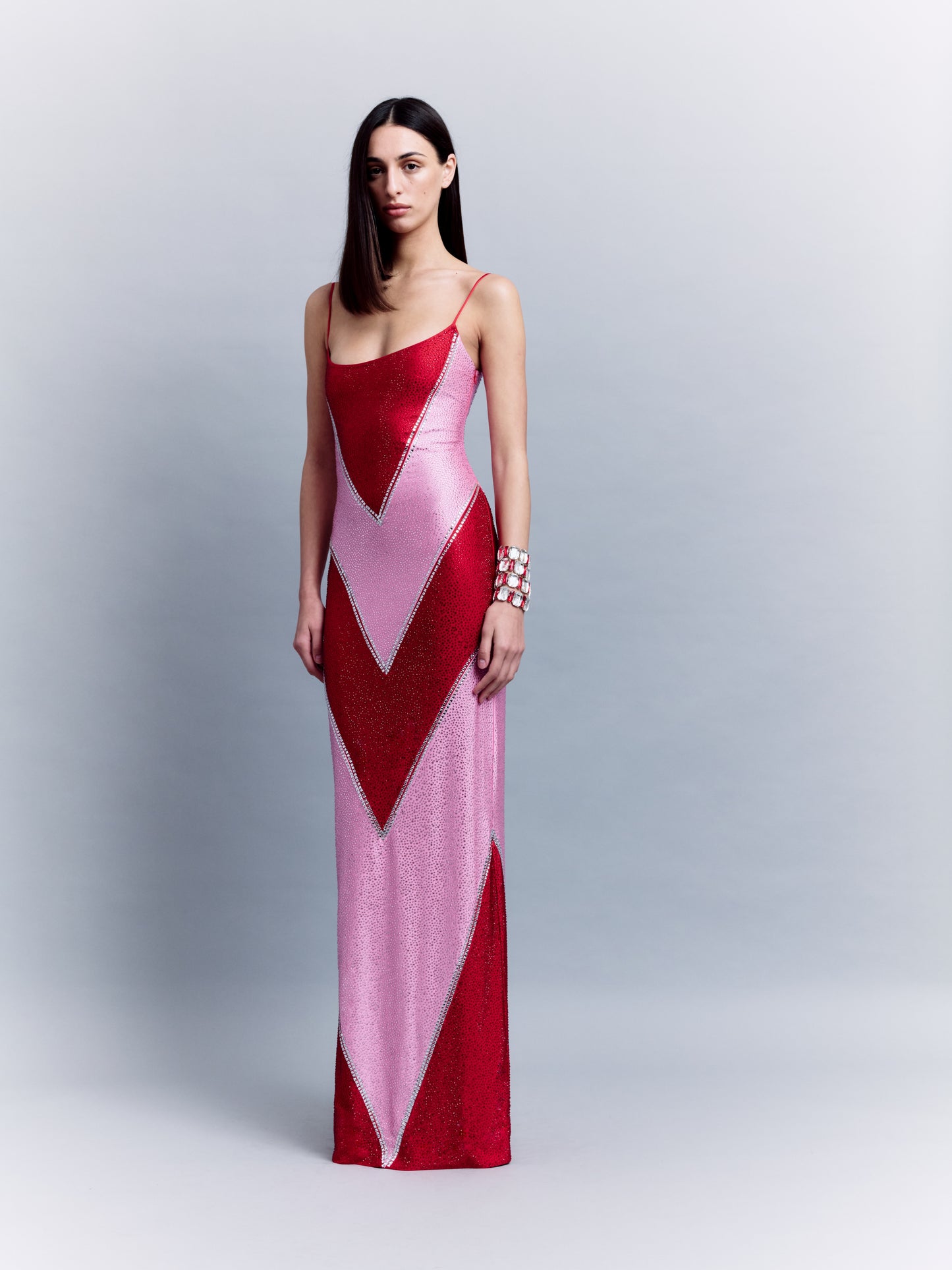 FULLY RHINESTONED BODYCON MAXI DRESS