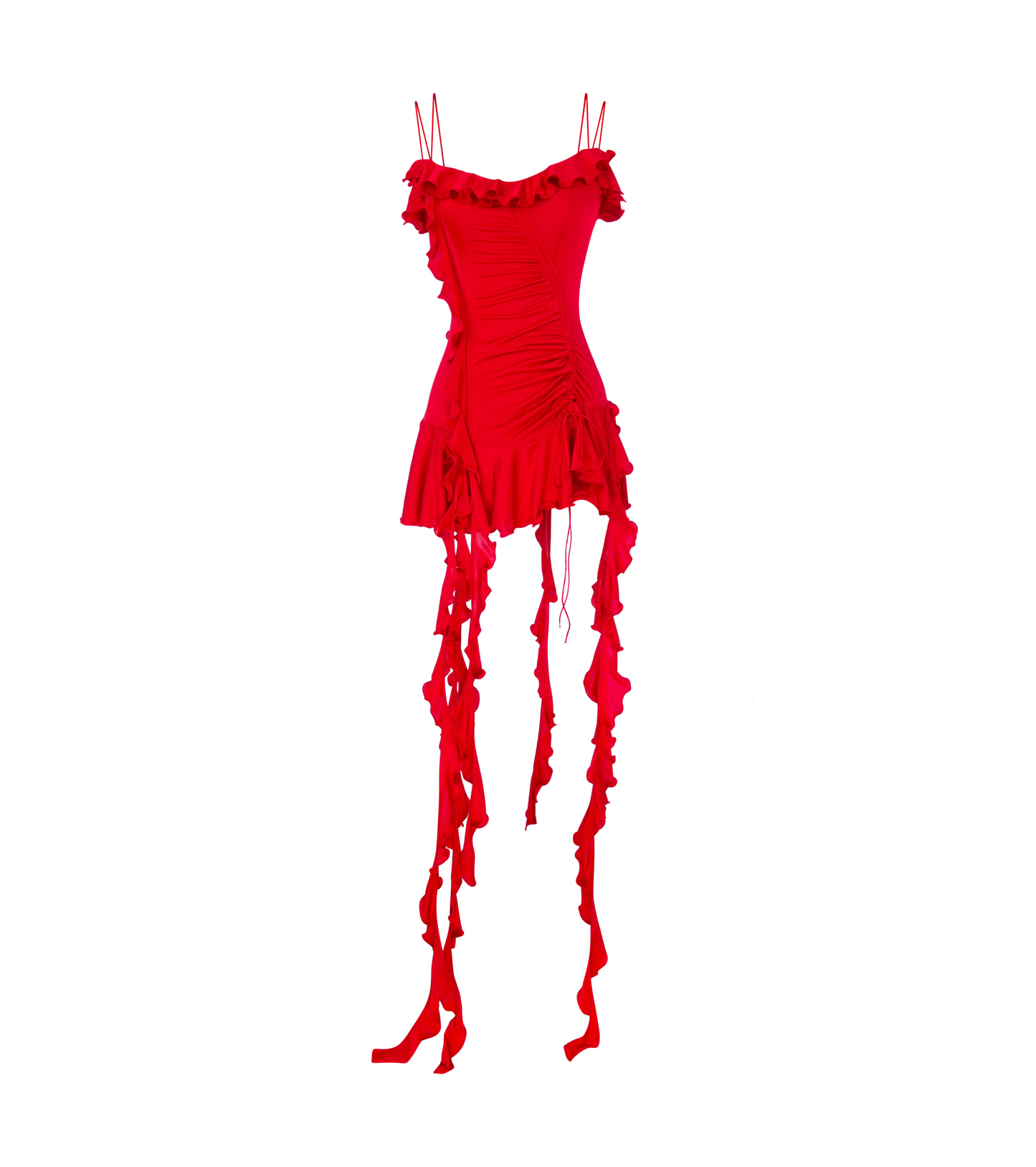 JERSEY DRESS WITH RUFFLES