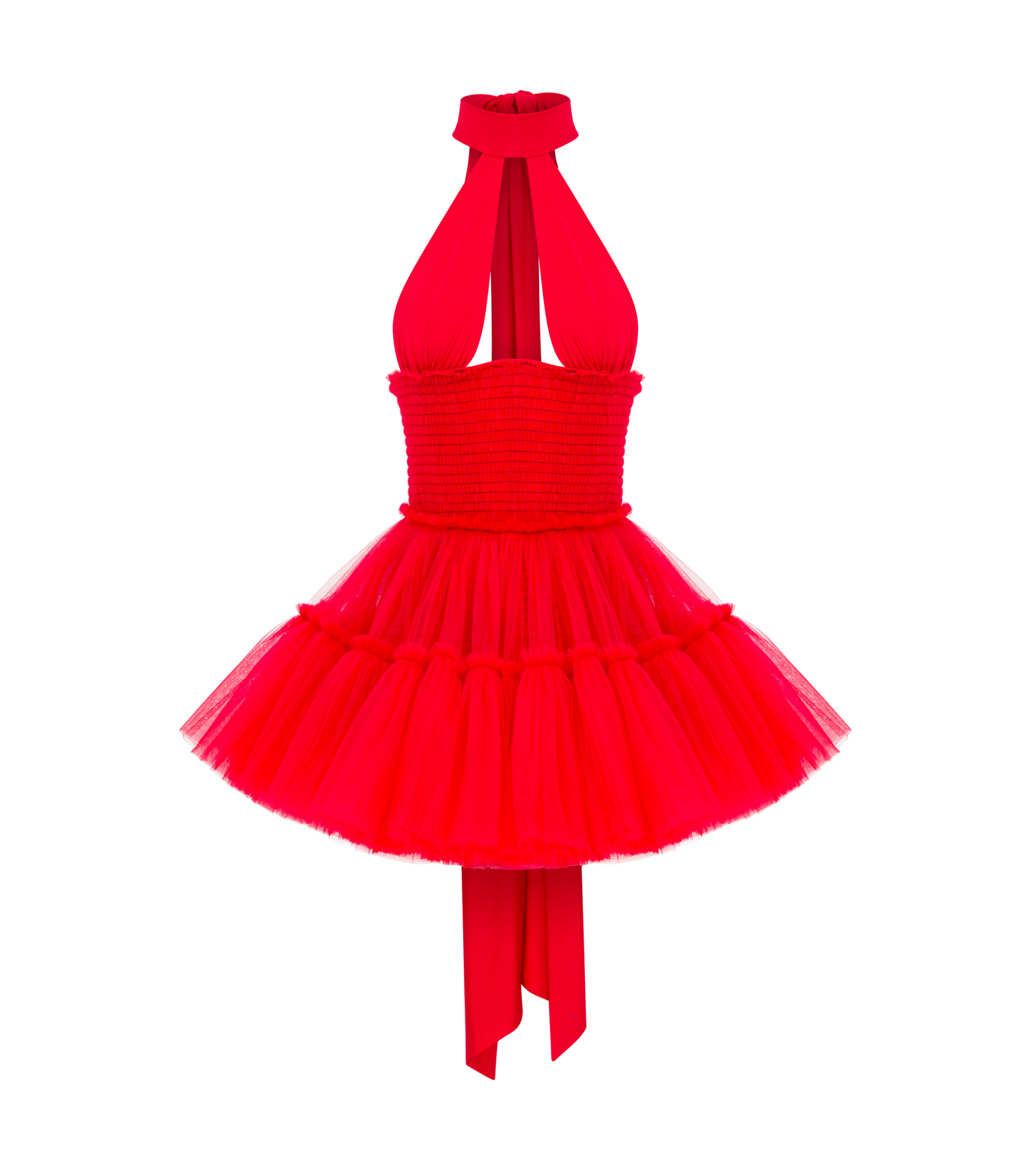TULLE MINI DRESS WITH JERSEY TOP