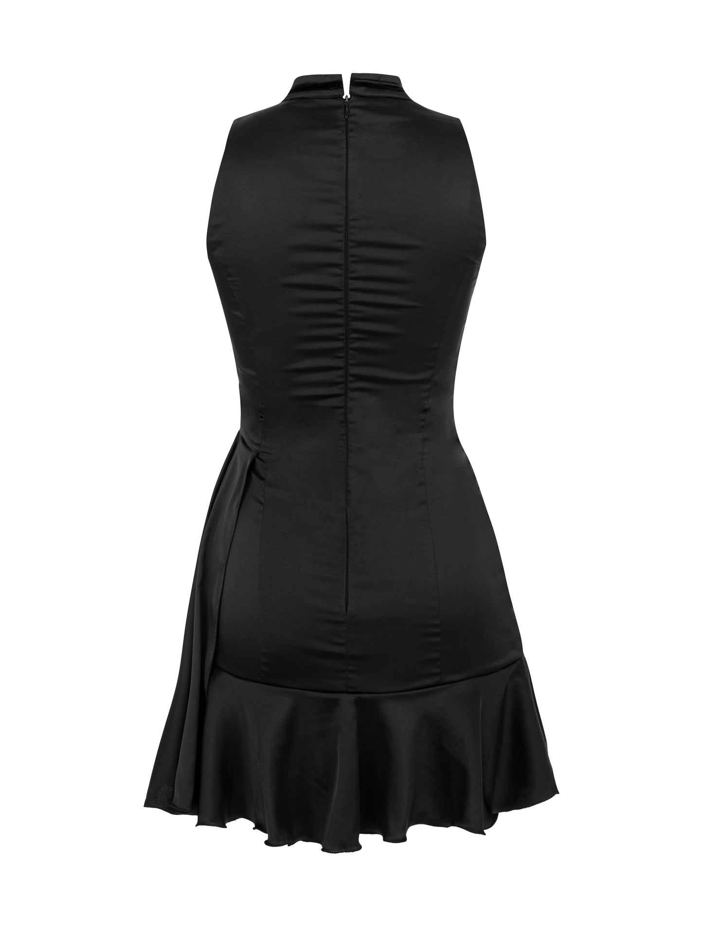 MINI DRESS WITH RUFFLED NECK