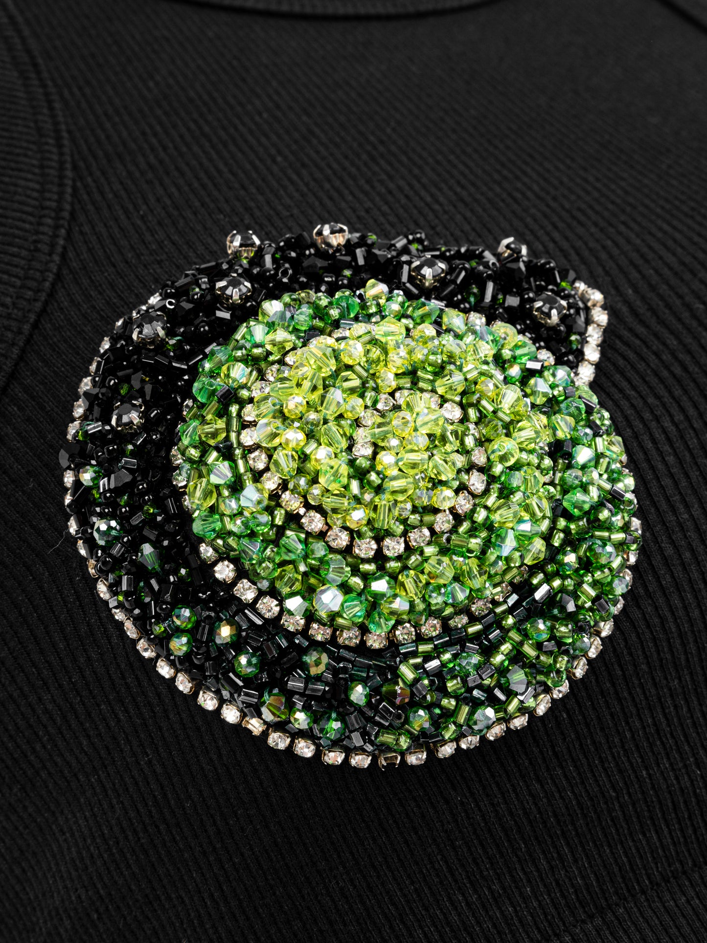 CROP TOP WITH BEADWORK EMBELLISHMENT SPIRALS