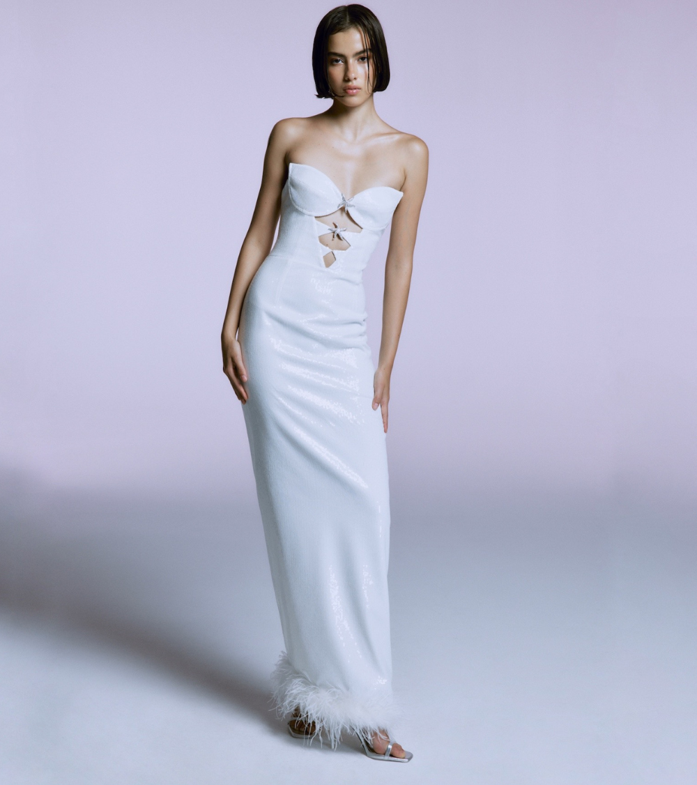 SEQUINED WHITE GOWN