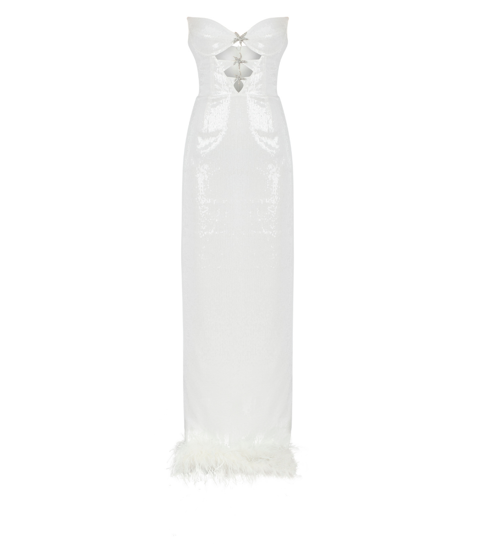 SEQUINED WHITE GOWN