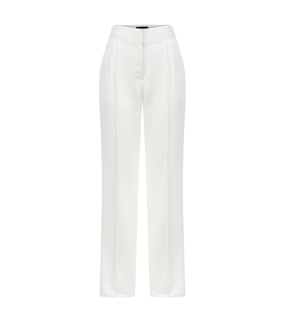 WHITE SILK TOUCH PANTS
