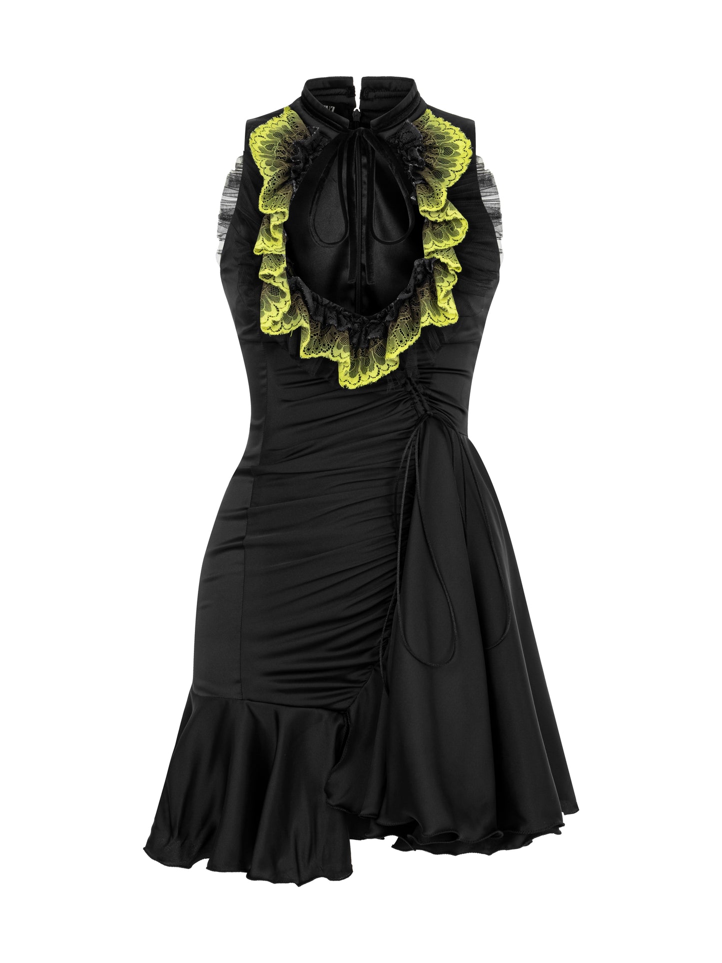 MINI DRESS WITH RUFFLED NECK