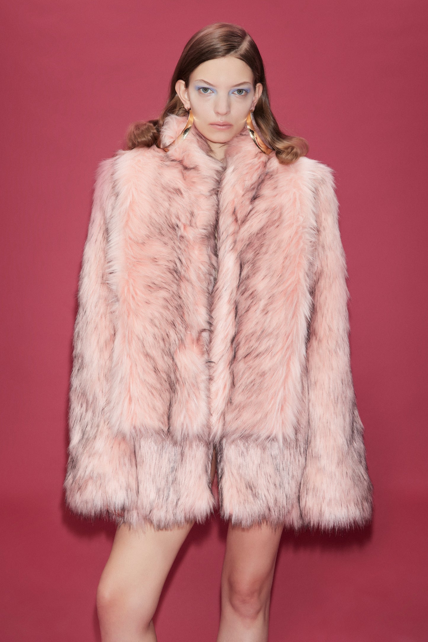 FAUX FUR JACKET WITH SCARF ATTACHED
