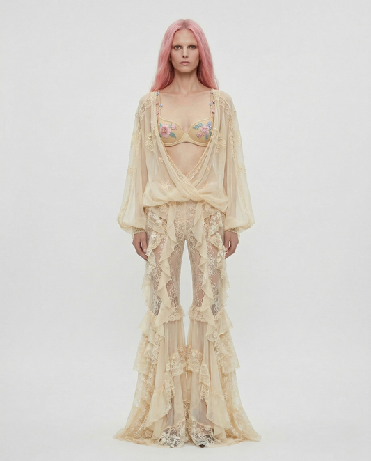 SILK CHIFFON TROUSERS