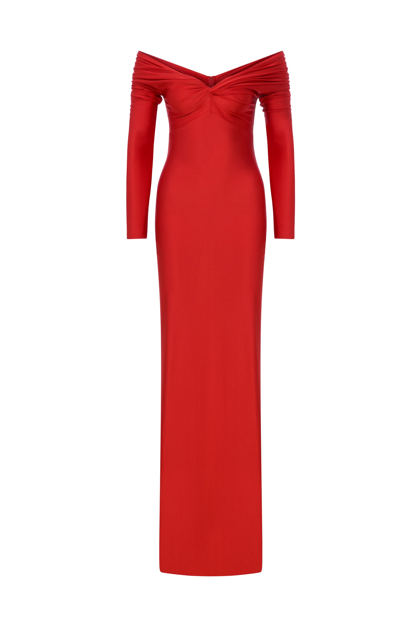 OFF SHOULDER MAXI JERSEY DRESS