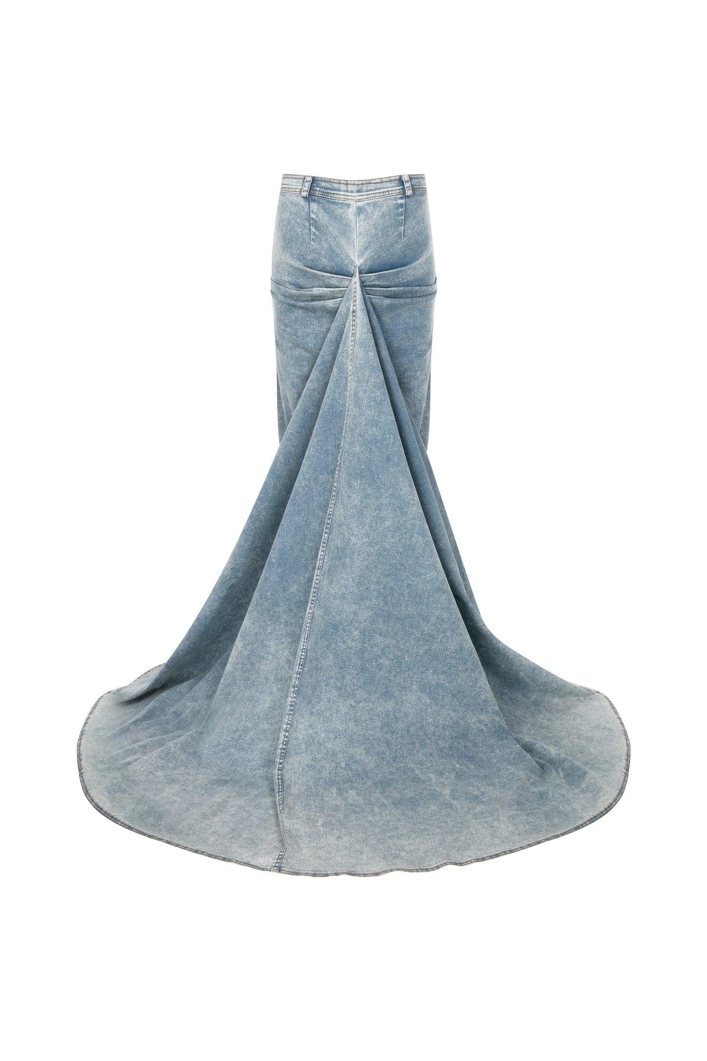 DENIM SKIRT WITH BACK TRAIN