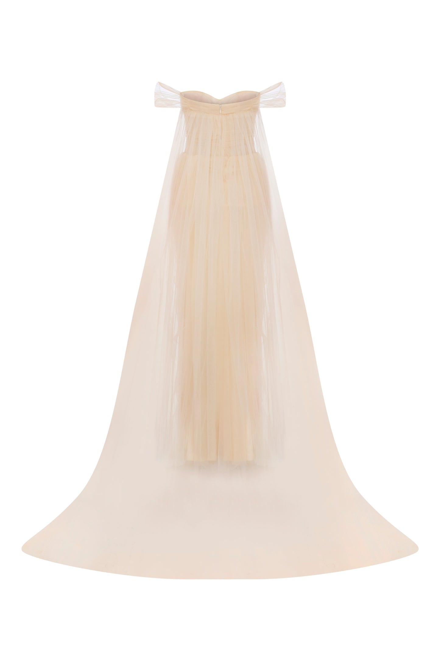 TULLE CORSET GOWN WITH CAPE