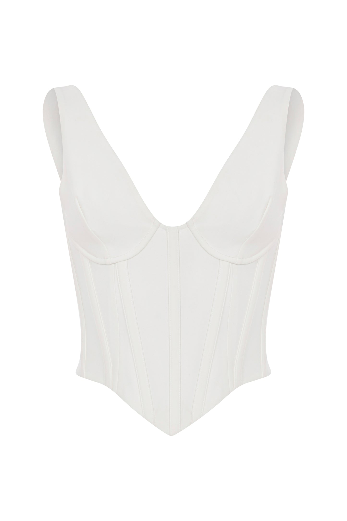 WHITE CREPE CORSET TOP