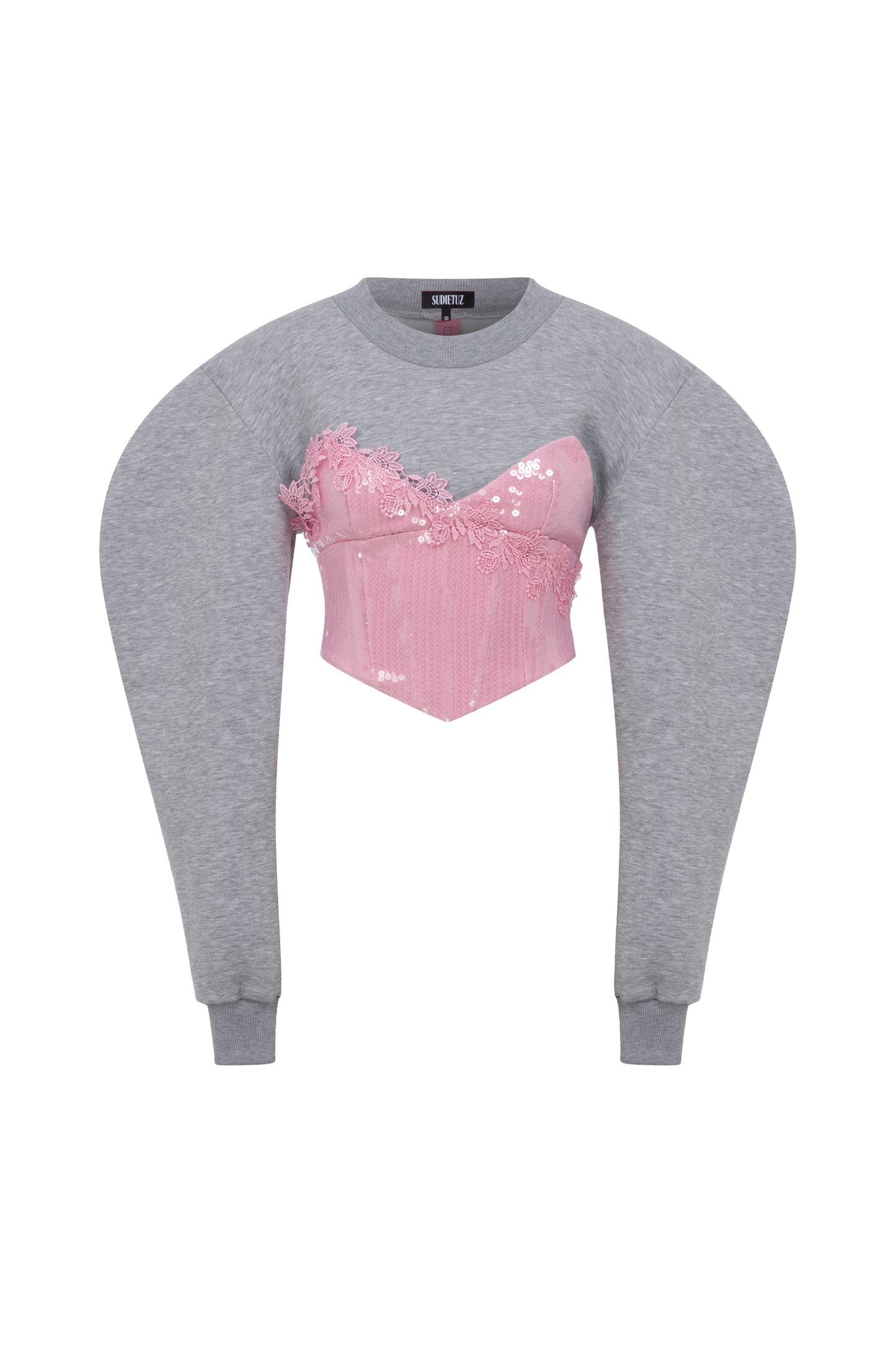 SEQUINED CORSET SWEATSHIRT TOP