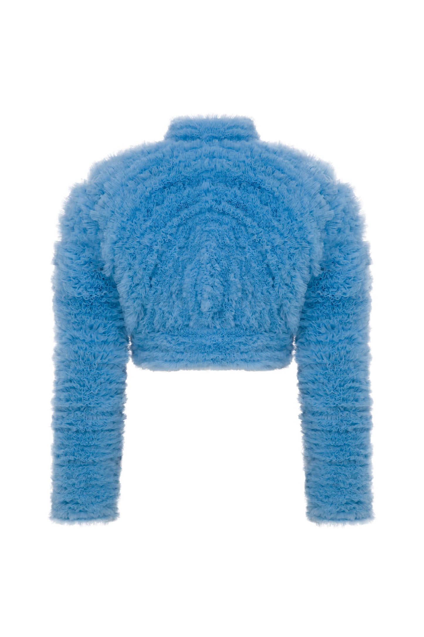 RUFFLED TULLE OVERSIZED BOMBER JACKET