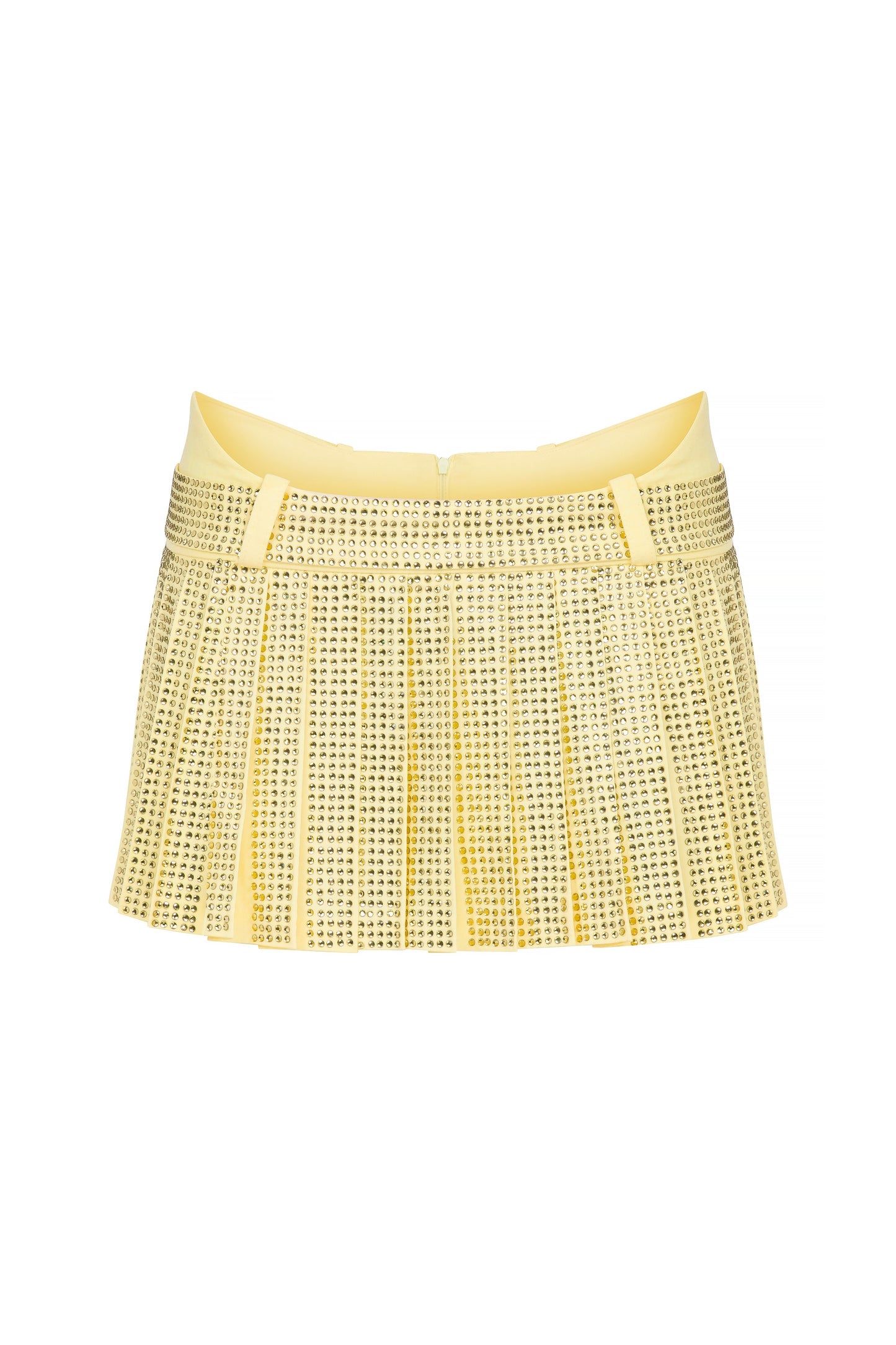 RHINESTONED MINI PLEATED SKIRT