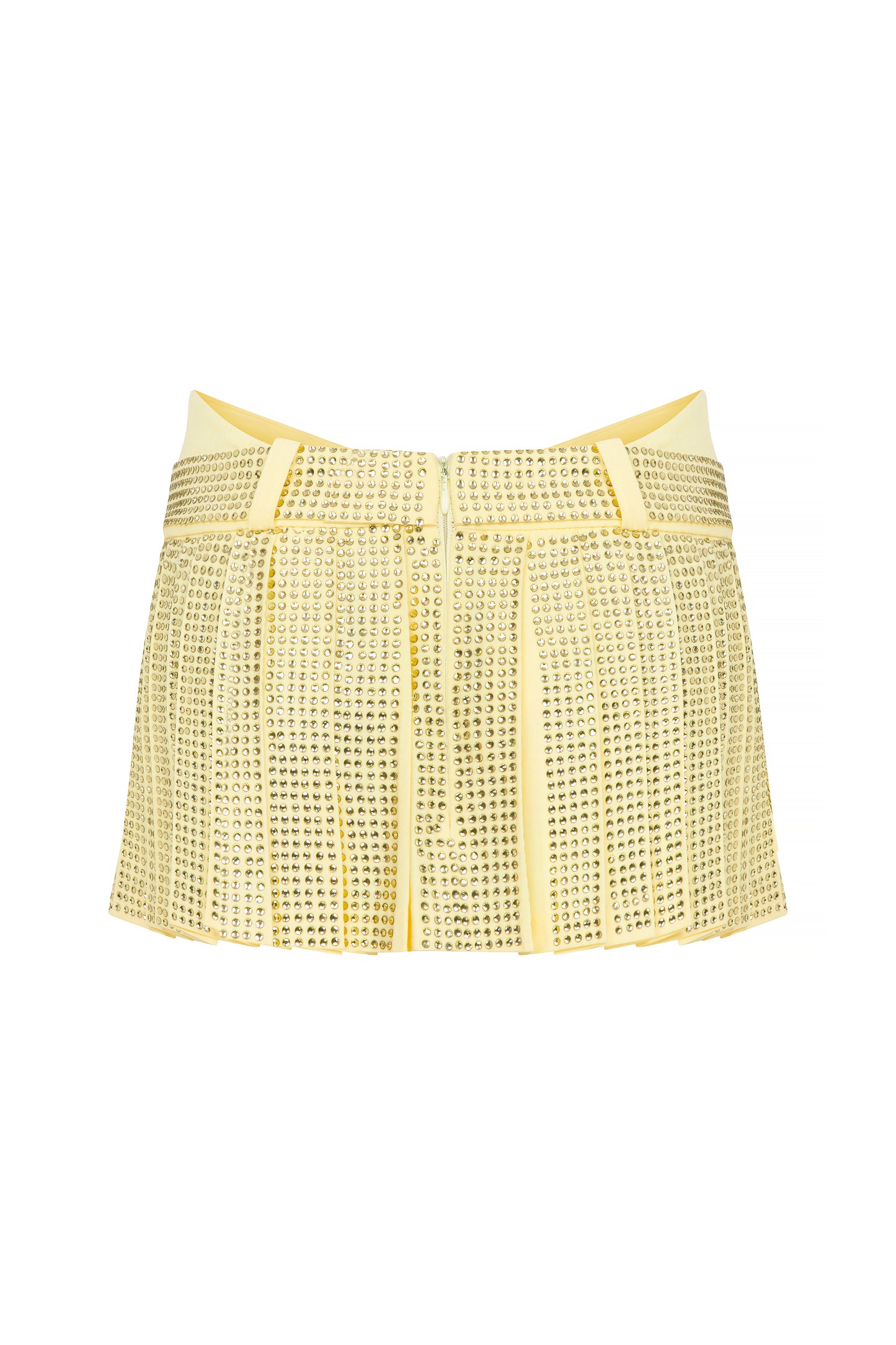 RHINESTONED MINI PLEATED SKIRT