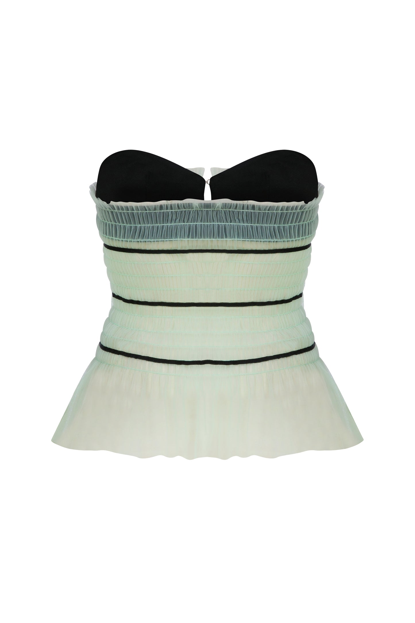 STRAPLESS TULLE TIE FRONT TOP