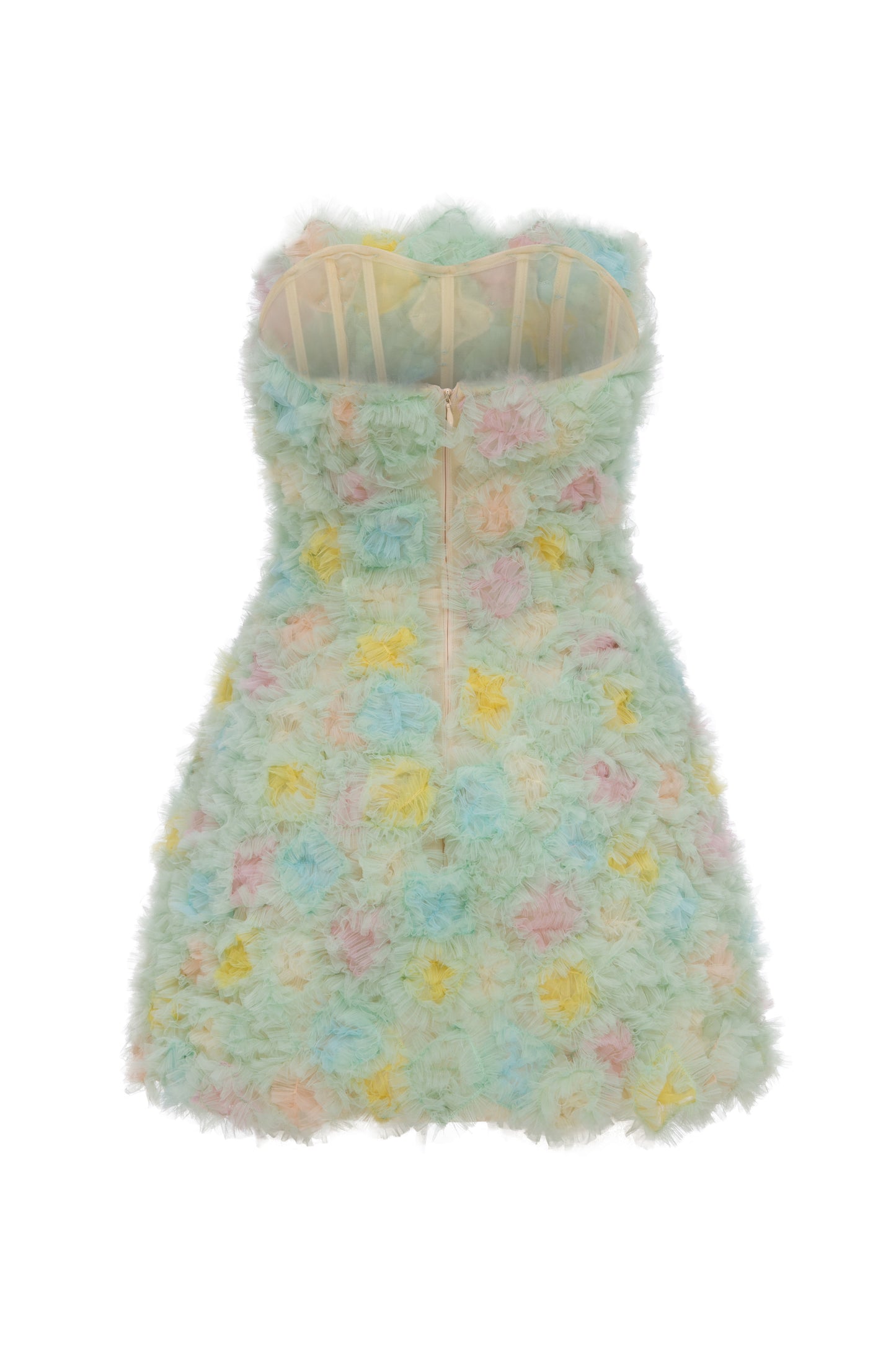 COLORFUL TULLE PATCH MINI DRESS