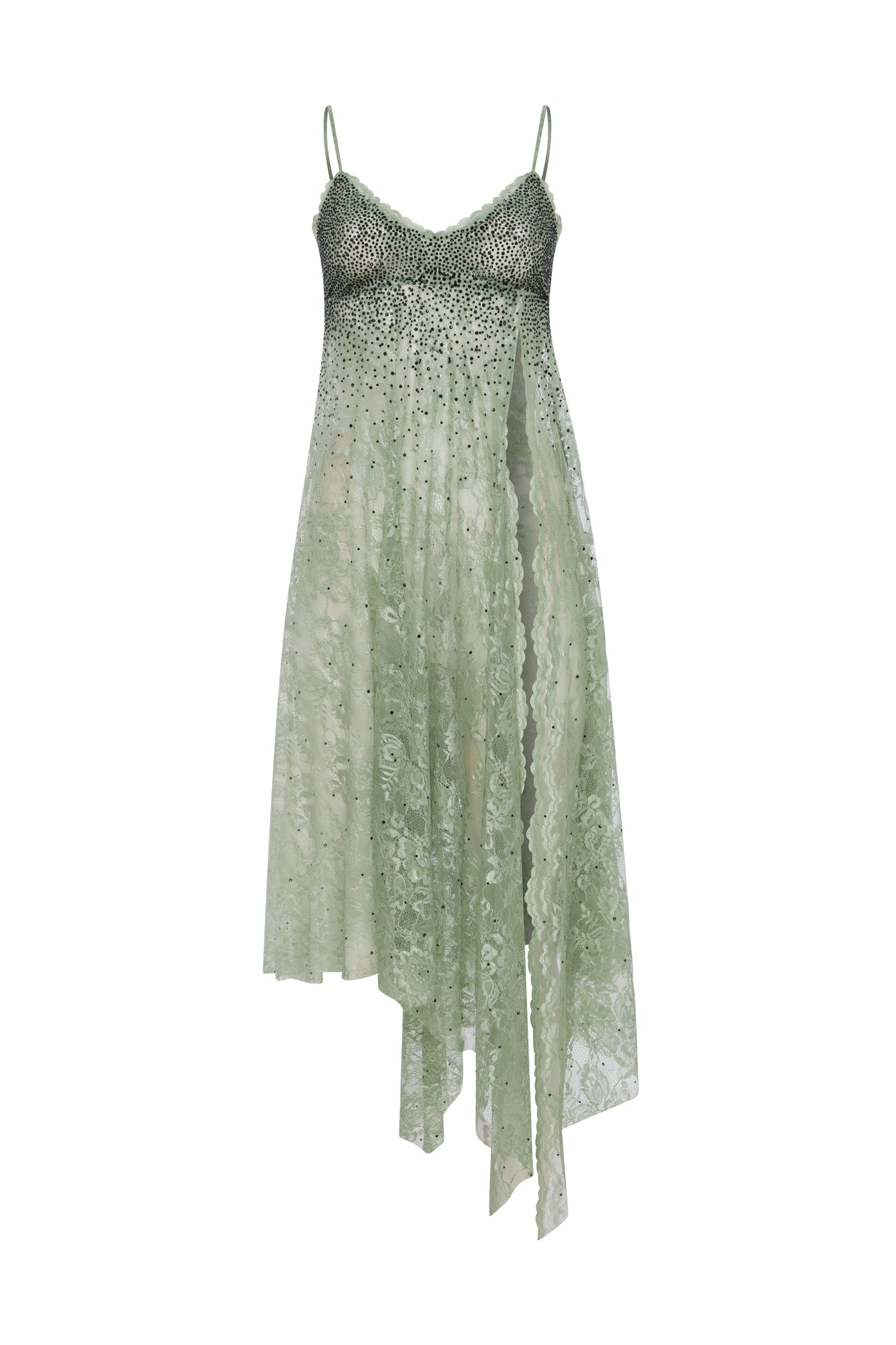 LACE TOP WITH RHINESTONE DETAILS