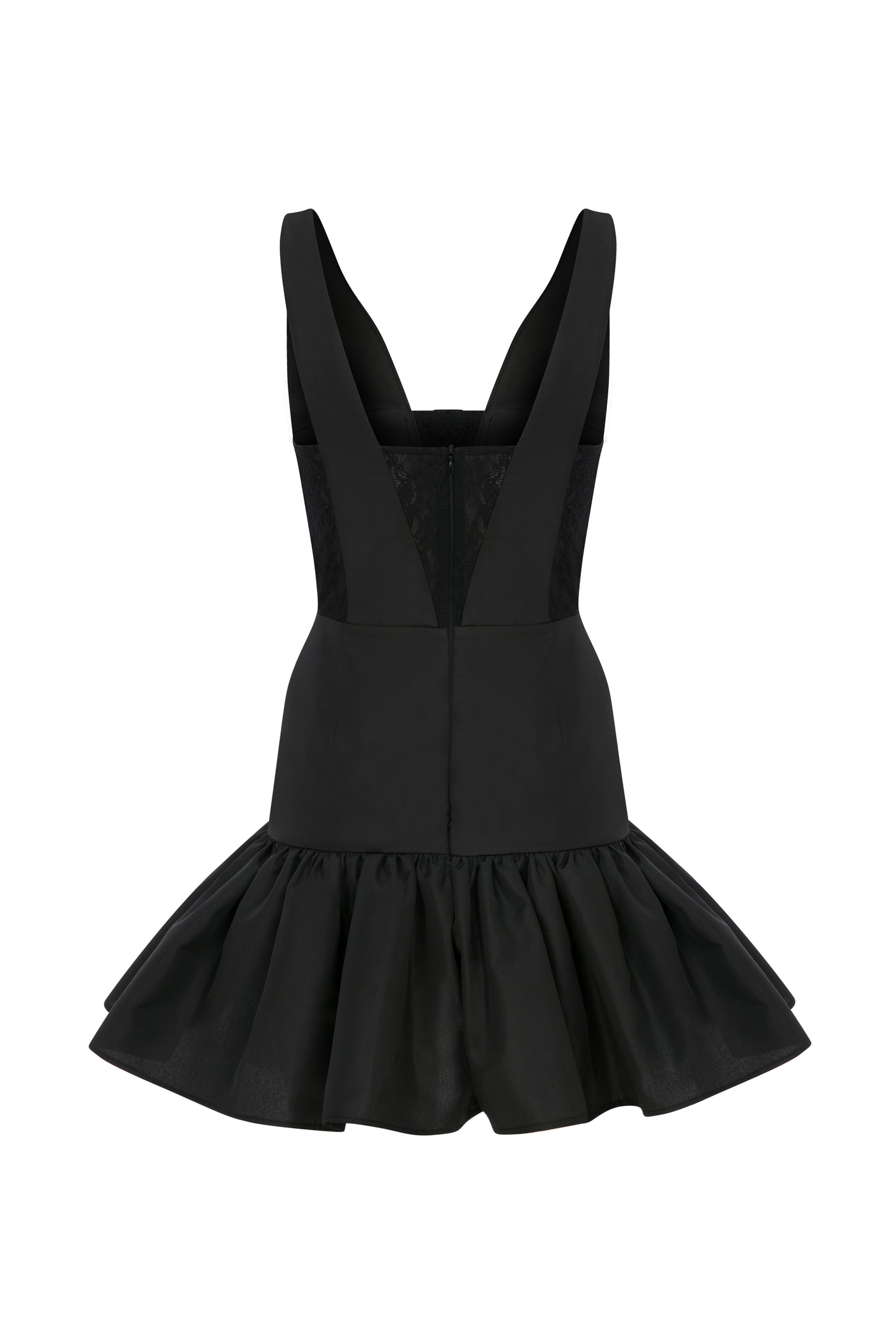 DEEP V NECKLINE MINI DRESS WITH BOW DETAILS