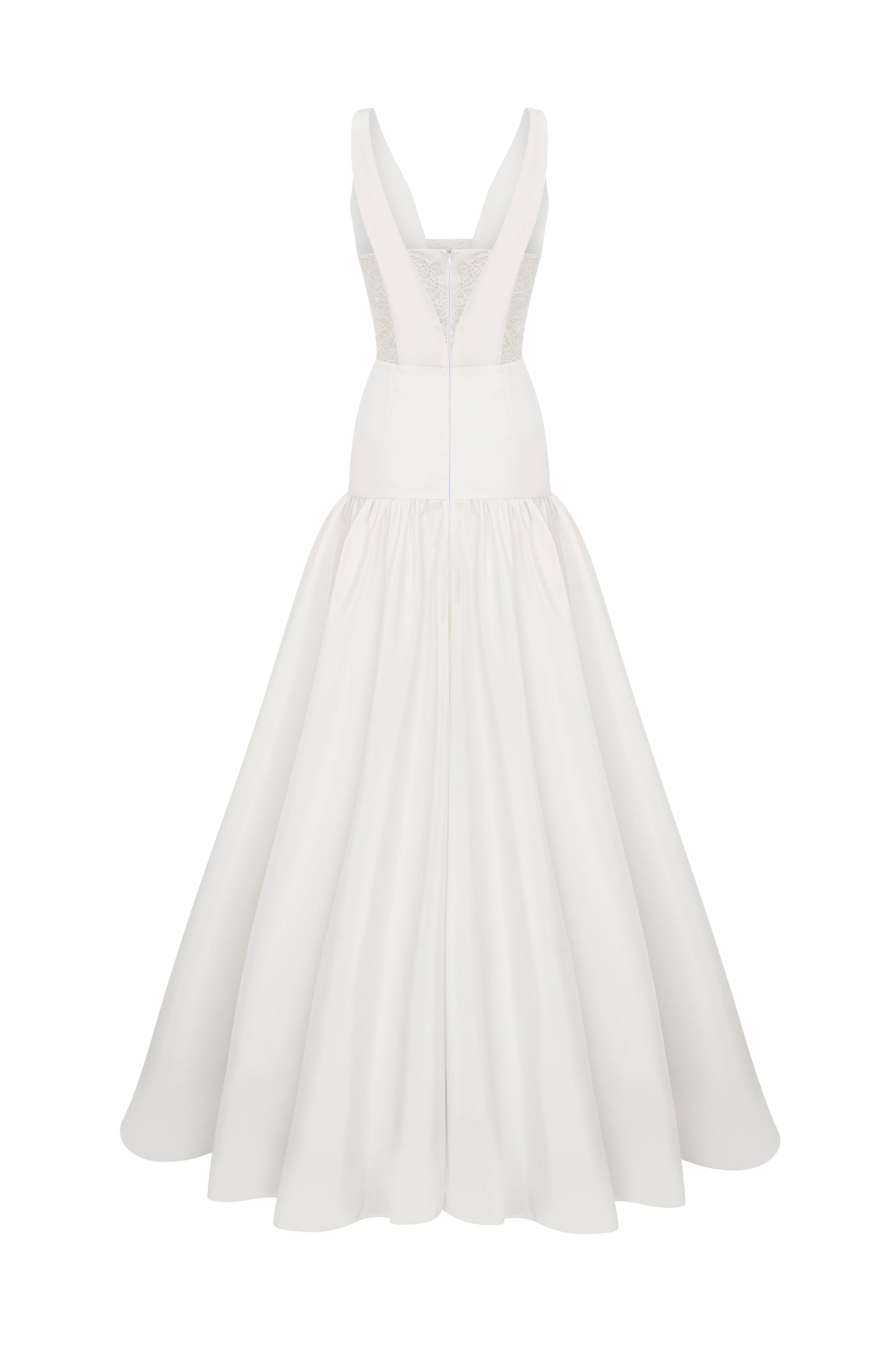 DEEP V NECKLINE GOWN WITH BOW DETAILS