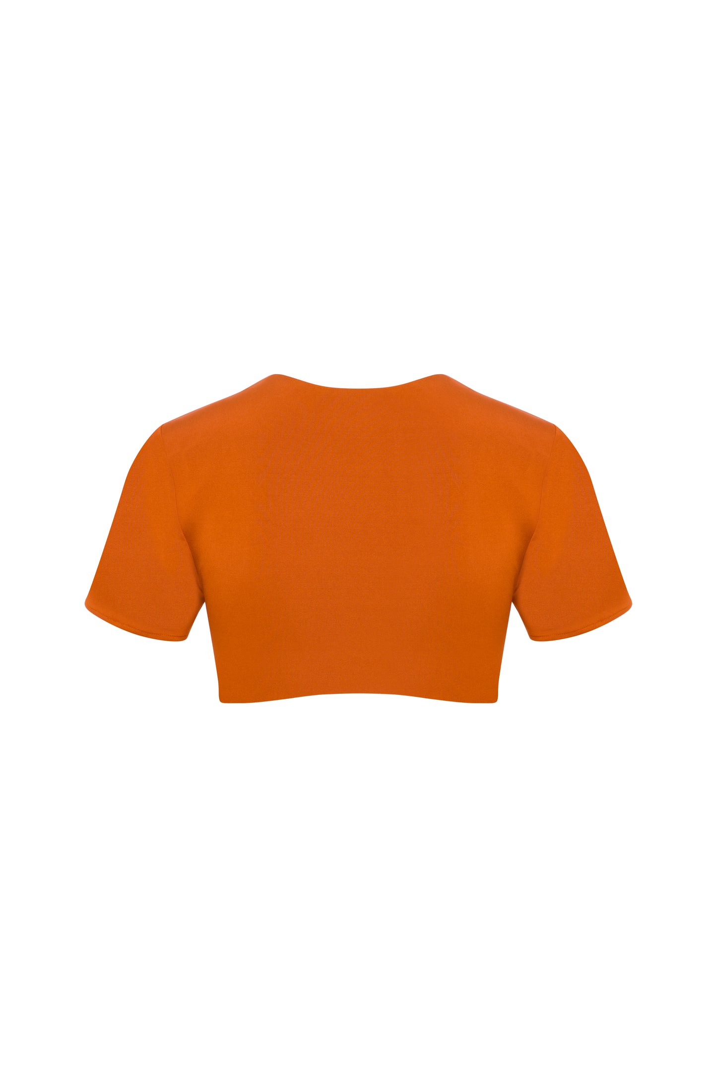 JERSEY CROP TOP WITH KNOT DETAIL IN CINNAMON BROWN