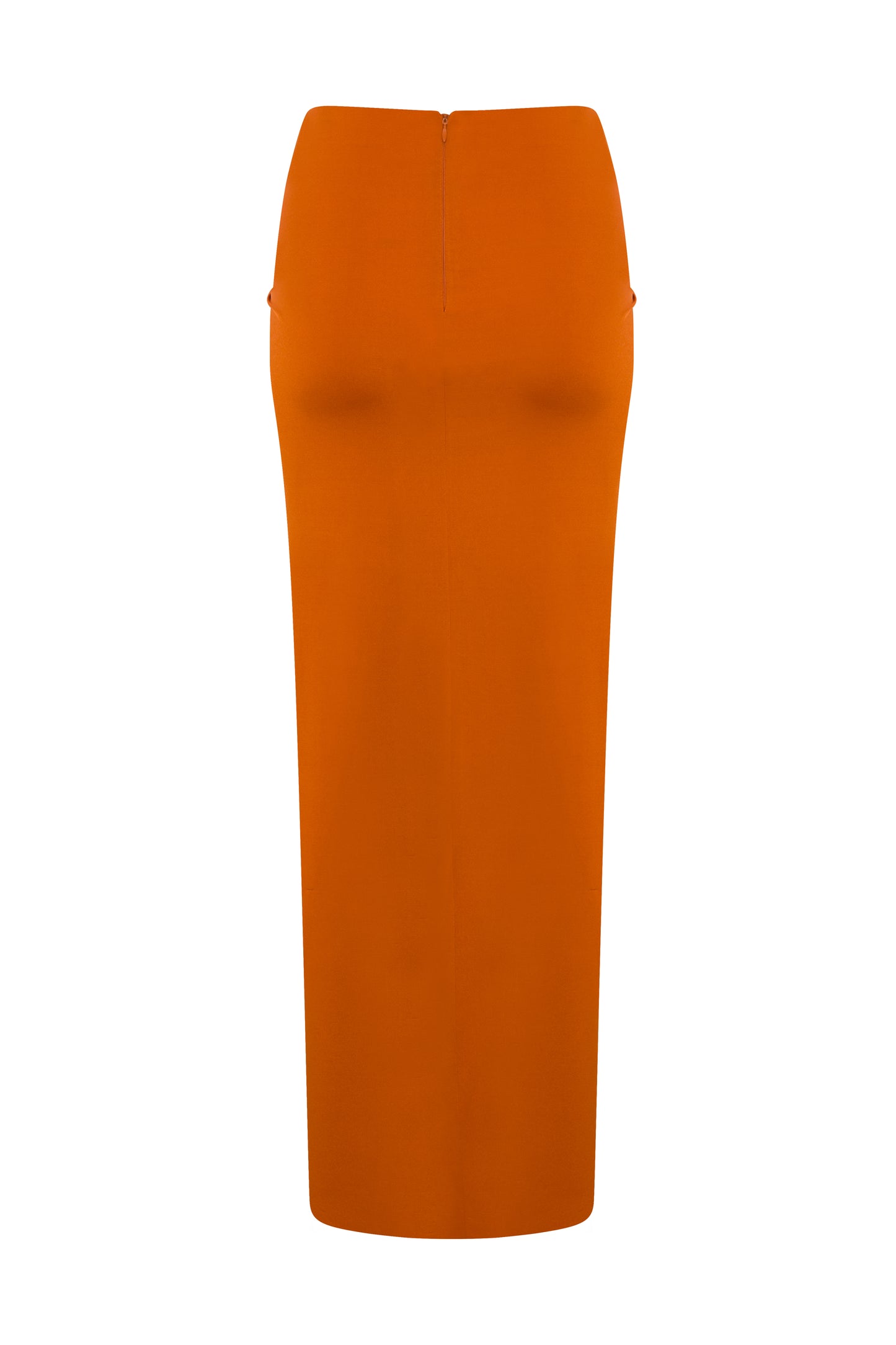 JERSEY MAXI SKIRT WITH KNOT DETAIL AND DEEP SLIT IN CINNAMON
