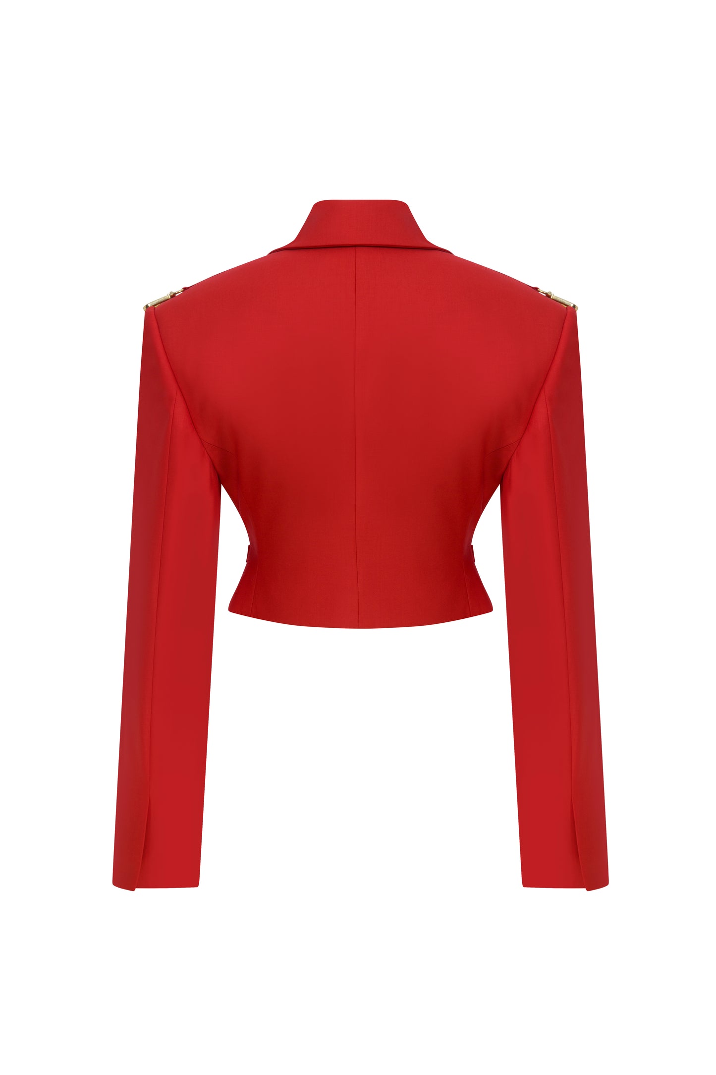 CROPPED JACKET WITH REMOVABLE FAUX FUR SLEEVES