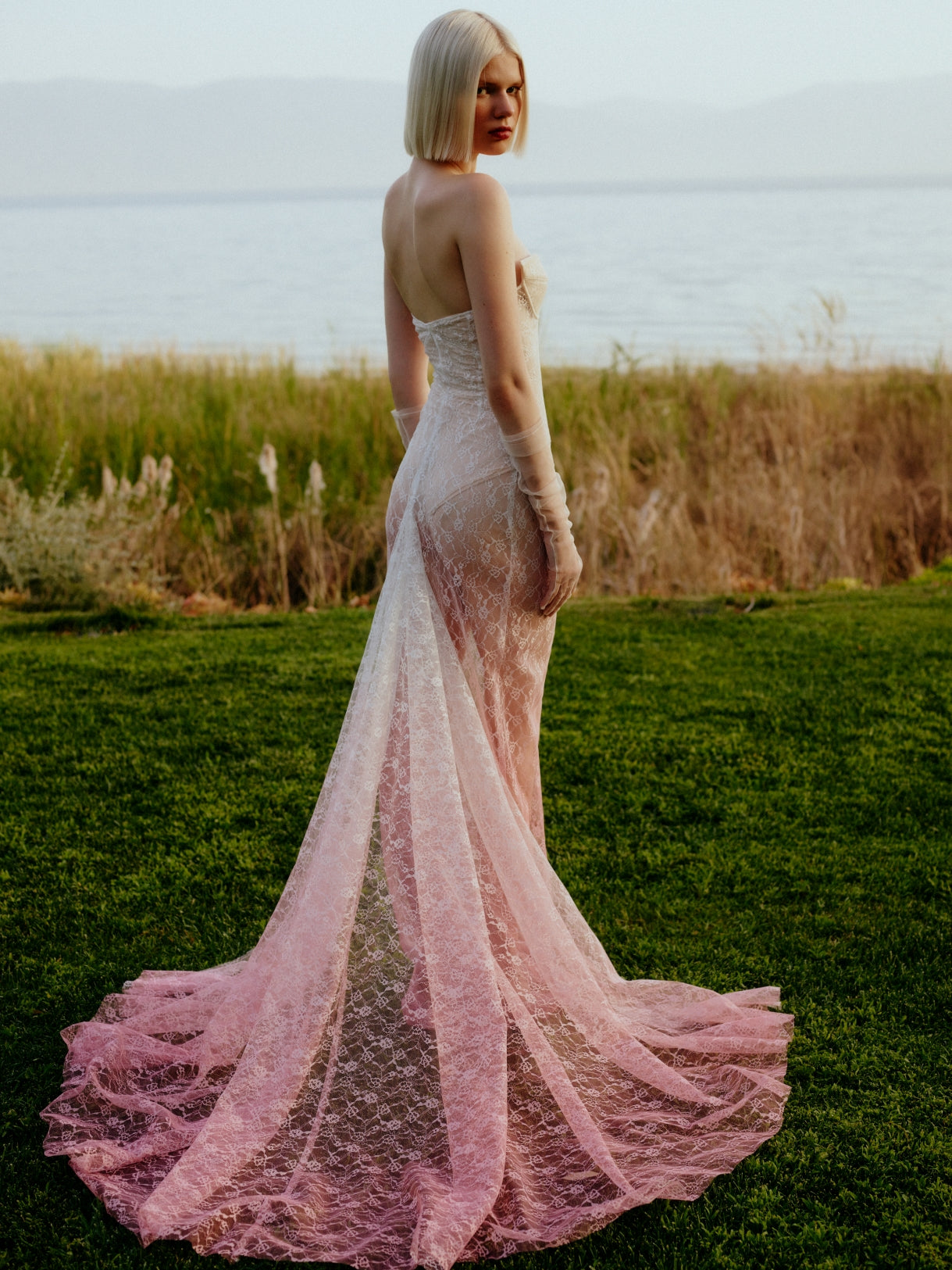 LACE GOWN WITH TRAIN