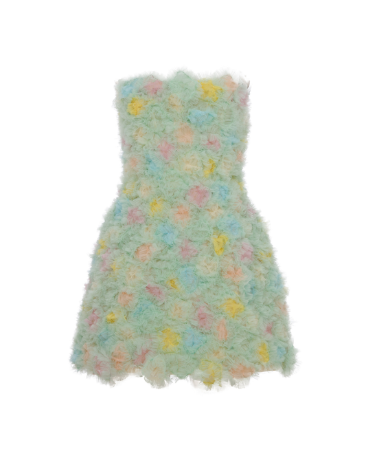 COLORFUL TULLE PATCH MINI DRESS