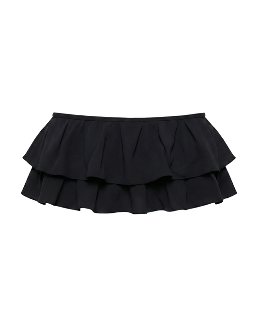 MINI LOW-WAIST RUFFLED SKIRT