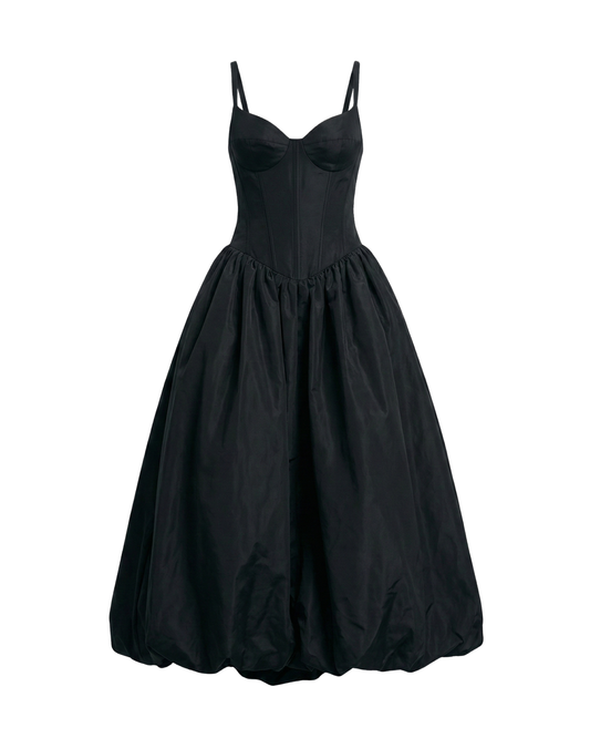 MIDI TAFFETA GOWN WITH BALLOON SKIRT