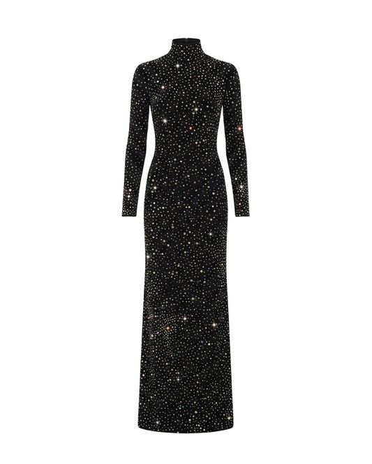 JERSEY MAXI DRESS WITH CRYSTAL EMBELLISHMENTS