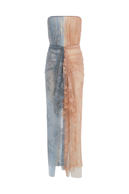 COLORBLOCK LACE MAXI DRESS