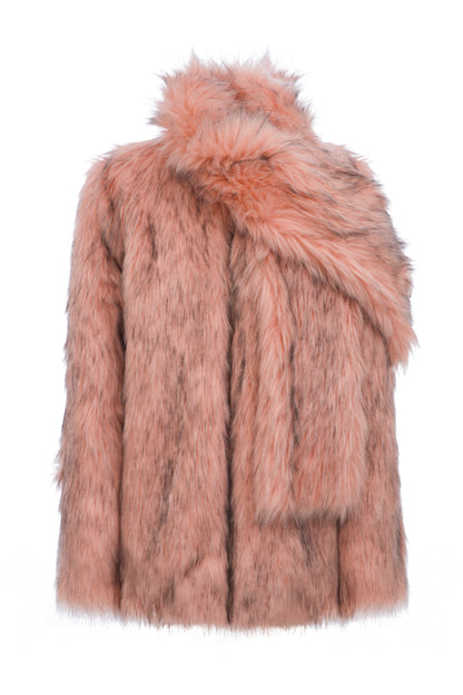 FAUX FUR JACKET WITH SCARF ATTACHED