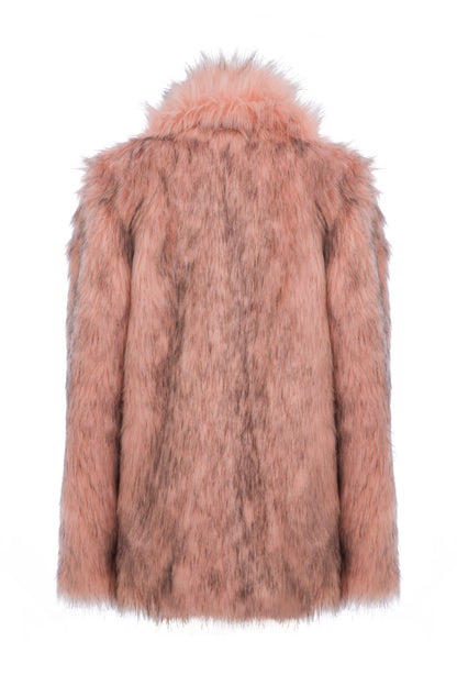 FAUX FUR JACKET WITH SCARF ATTACHED