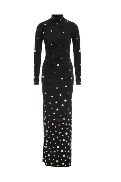 JERSEY MAXI DRESS COVERED IN MIRRORS
