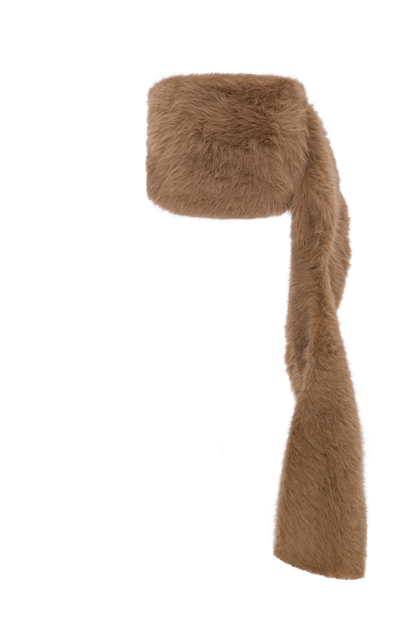 FAUX FUR MINI SKIRT WITH SIDE TRAIN DETAIL