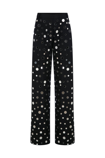 MIRROR COVERED STRAIGHT CUT PANTS