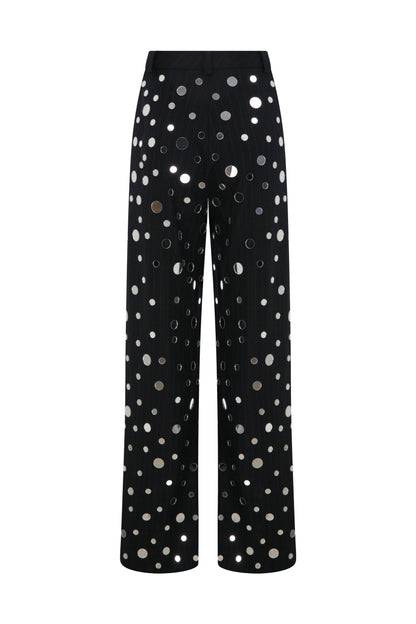 MIRROR COVERED STRAIGHT CUT PANTS