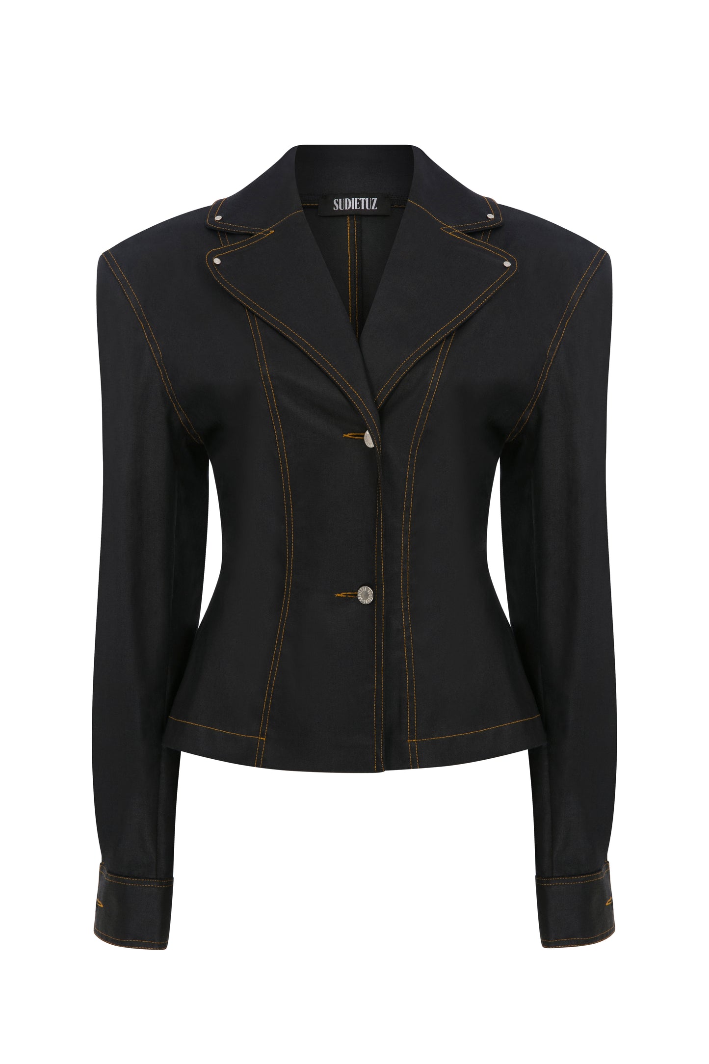 RAW DENIM JACKET WITH SHOULDERPADS