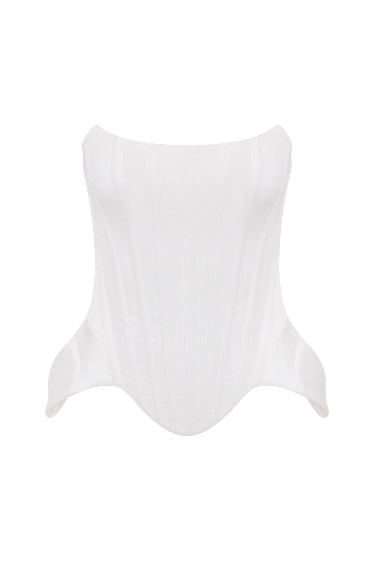 WHITE SATIN CORSET TOP