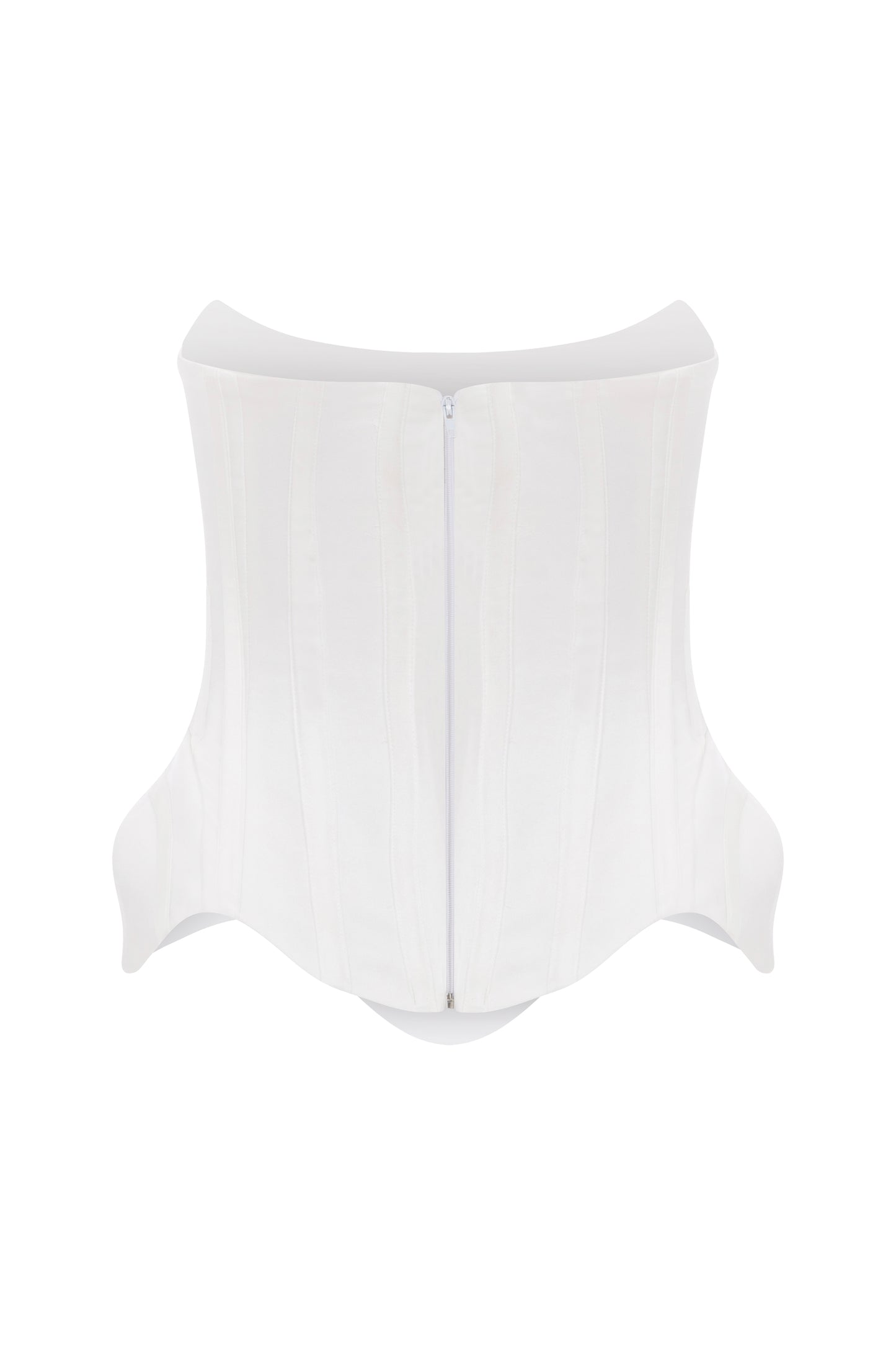 WHITE SATIN CORSET TOP