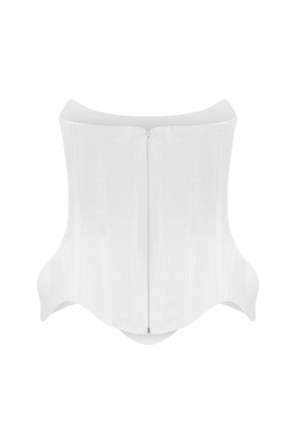 WHITE SATIN CORSET TOP