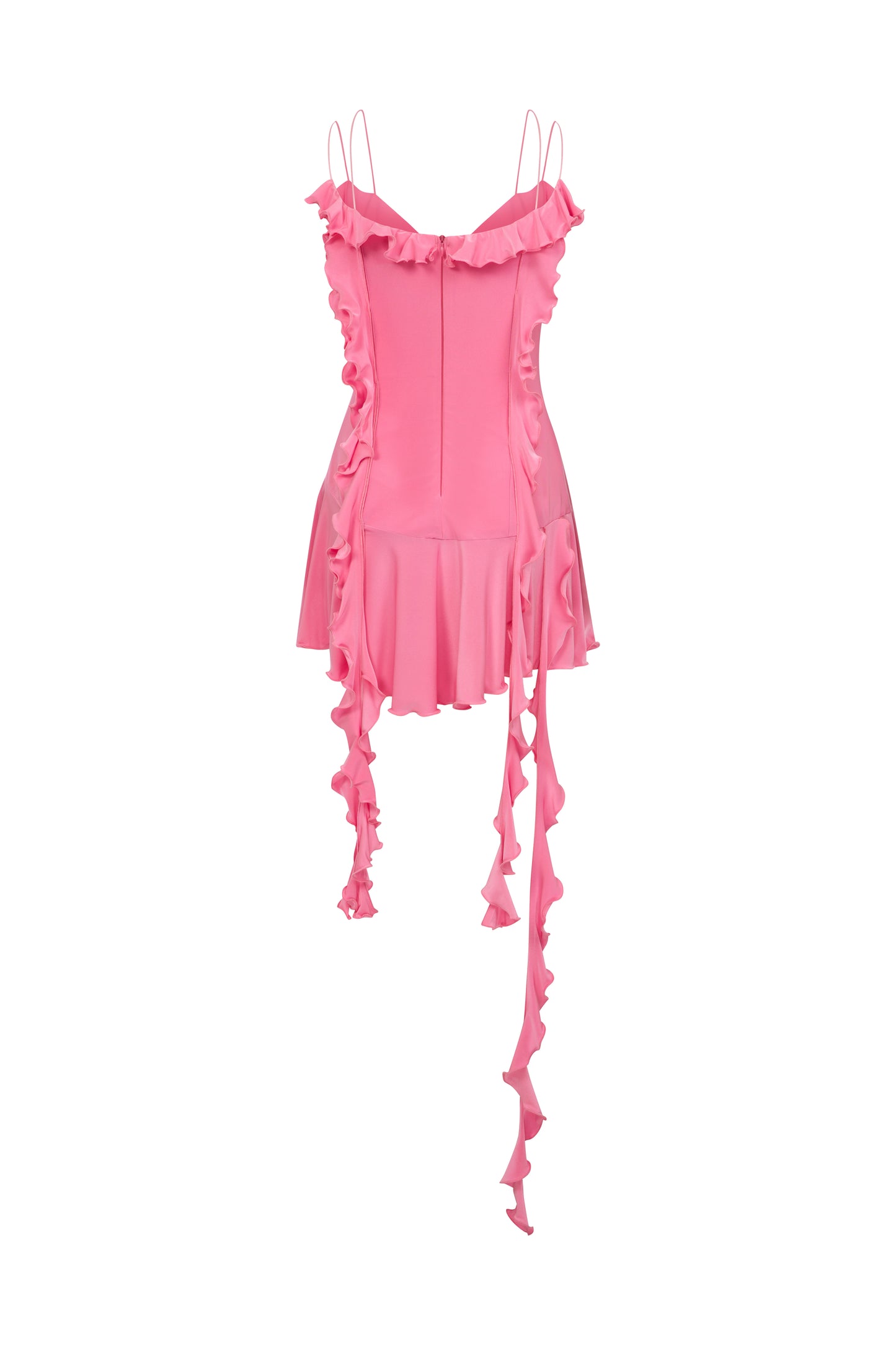 JERSEY DRESS WITH RUFFLES IN PINK