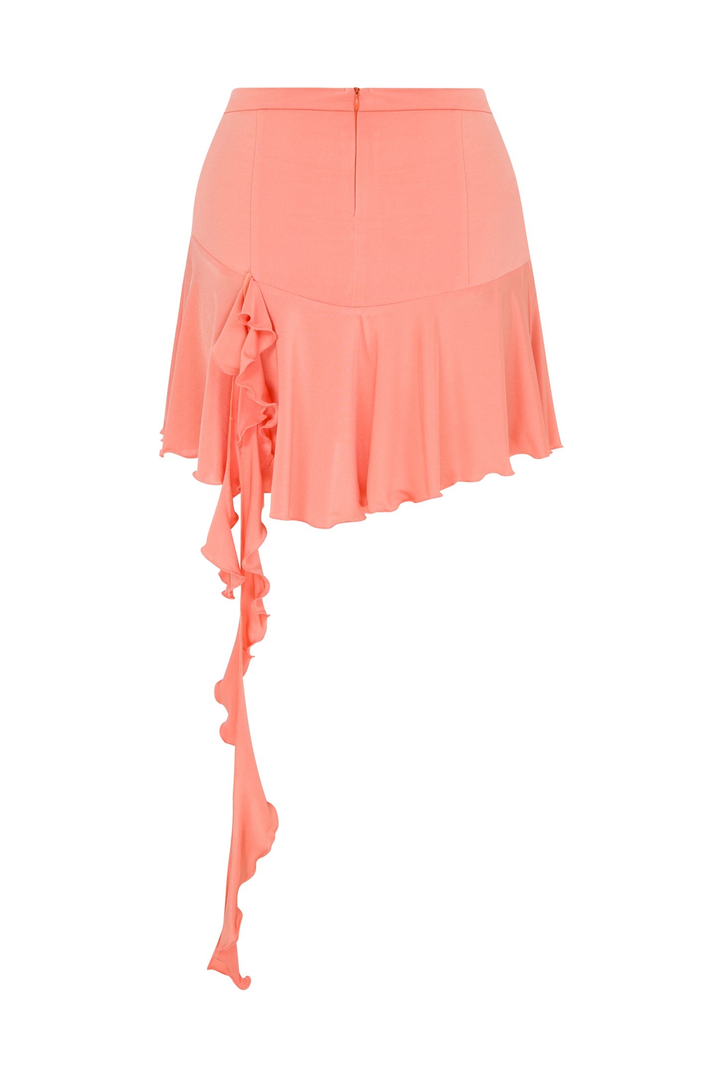 JERSEY MINI SKIRT WITH RUFFLES IN PEACH